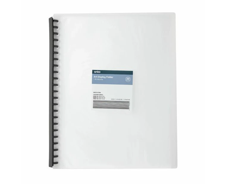 A4 Display Folder, Clear - Anko