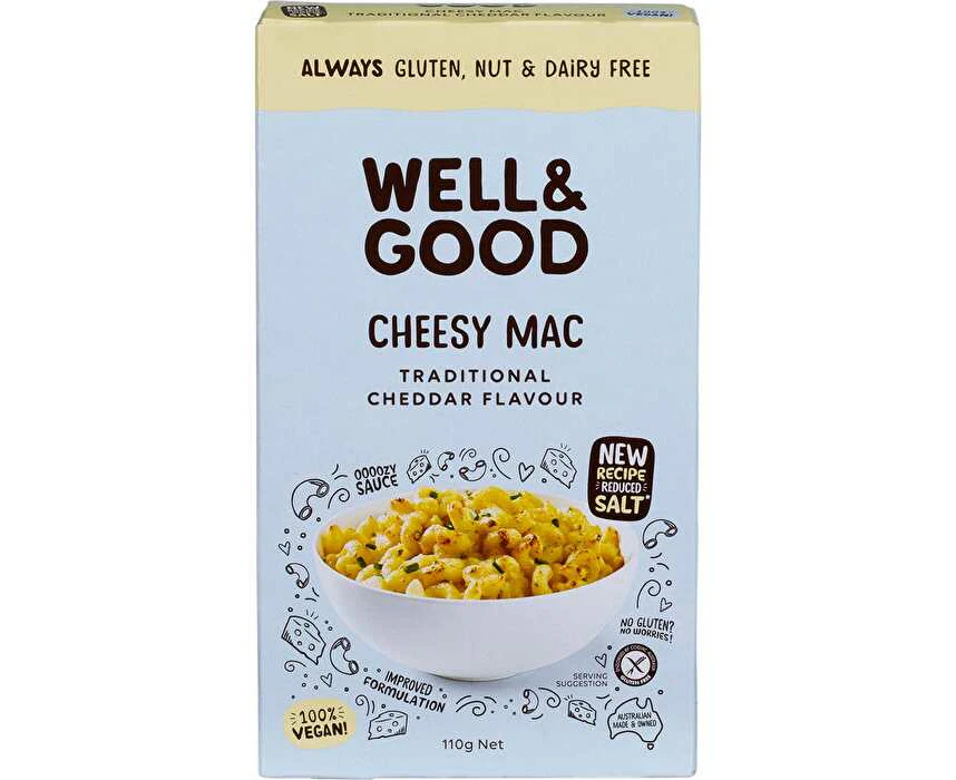 WELL & GOOD Cheesy Mac Traditional Cheddar Flavour 110g