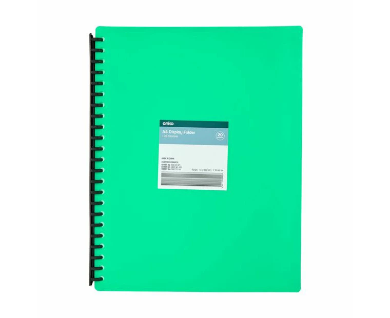 A4 Display Folder, Teal - Anko