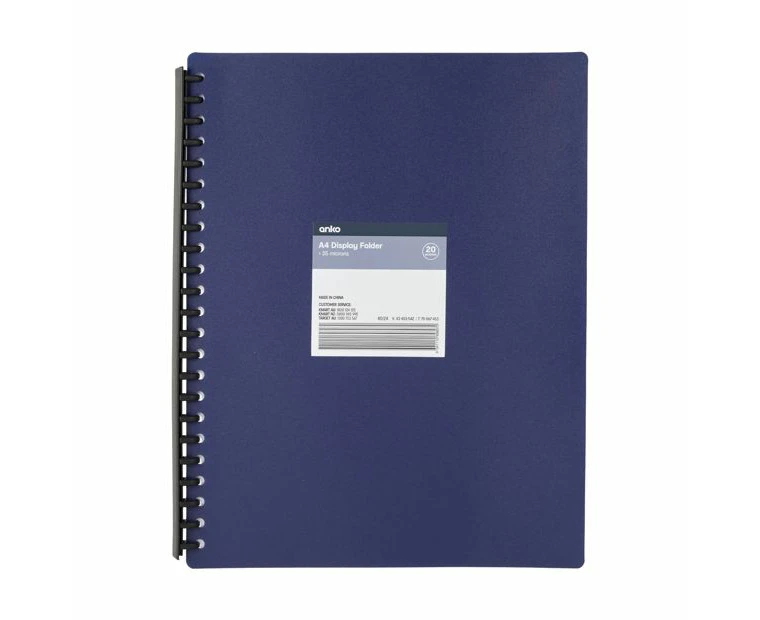 A4 Display Folder, Navy - Anko