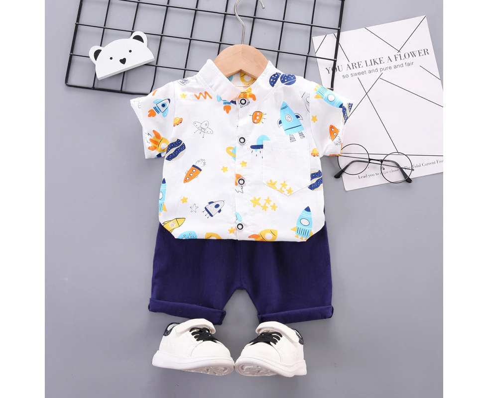 2024 children's clothing summer new summer clothing boys baby infant children's suit casual shirt short-sleeved suit two-piece suit