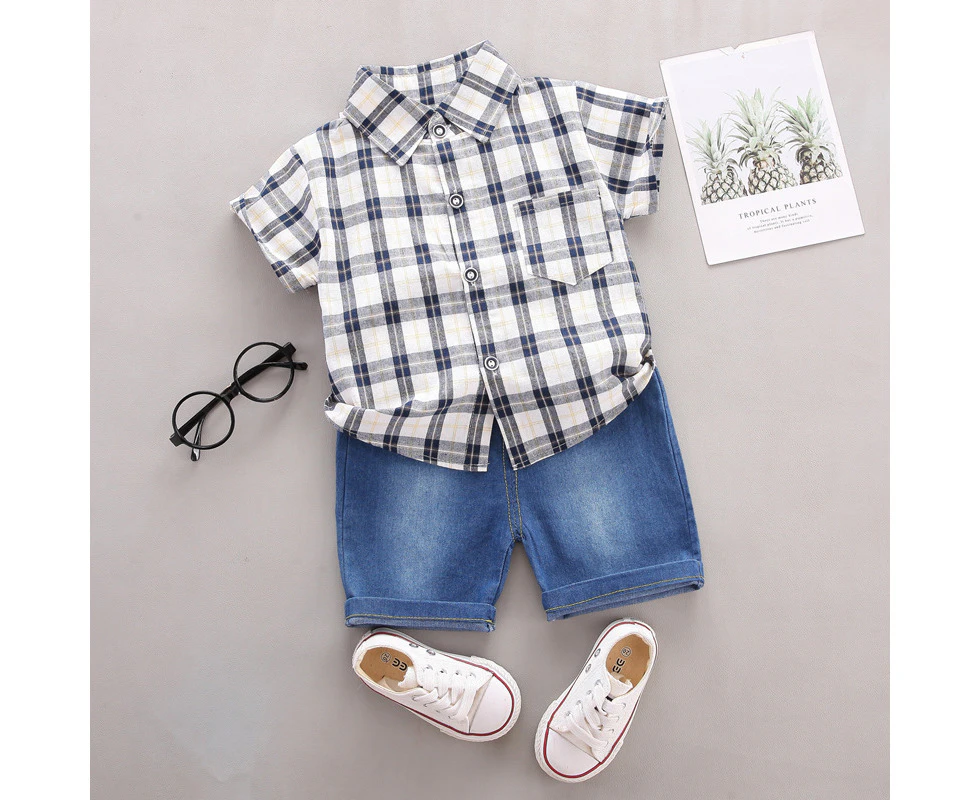 Children's clothing summer new boys baby cartoon casual shirt short sleeve shorts suit