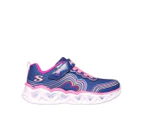 Skechers Girls' Heart Lights: Retro Hearts Light-Up Sneakers - Navy/Multi