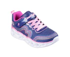 Skechers Girls' Heart Lights: Retro Hearts Light-Up Sneakers - Navy/Multi