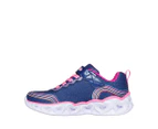 Skechers Girls' Heart Lights: Retro Hearts Light-Up Sneakers - Navy/Multi