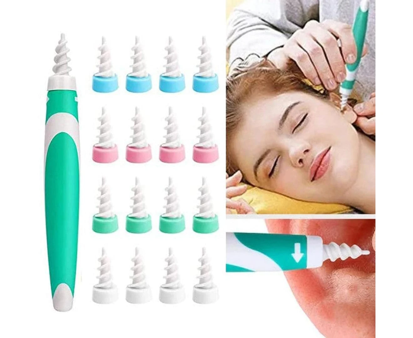 Spiral Ear Wax Remover Tools with 16PCS Disposable Tips