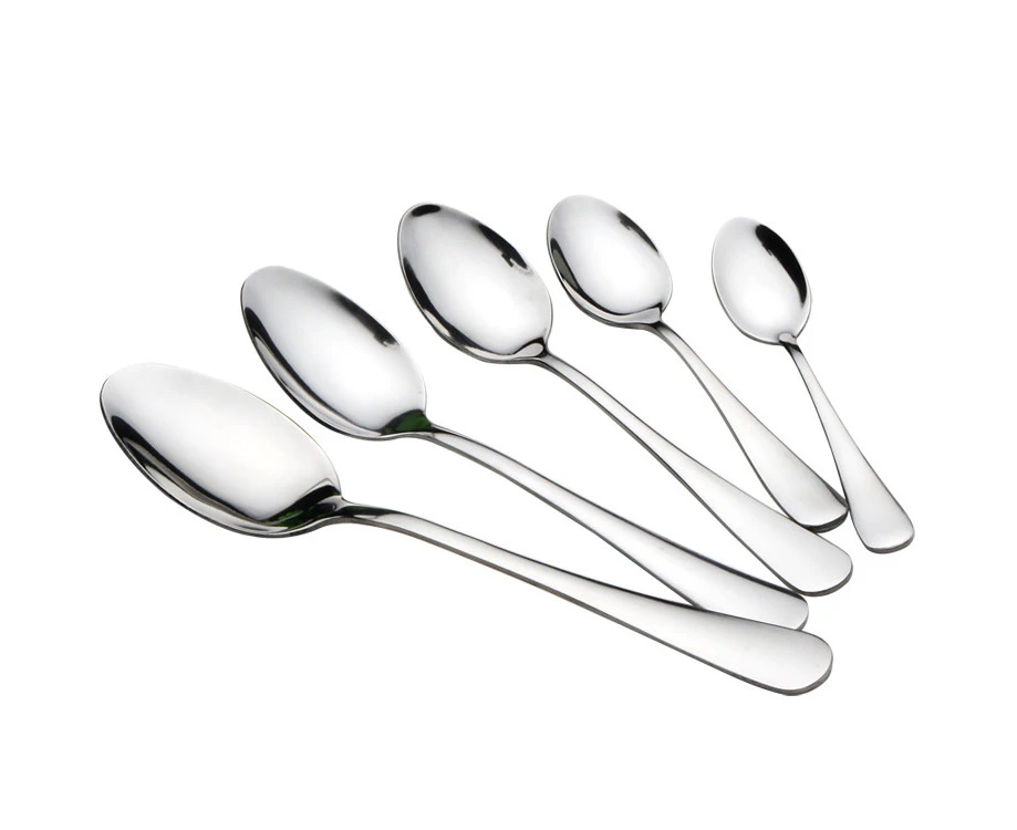 5pcs Long Handled Stainless Steel Coffee Spoon Cold Drink Ice Cream Tea Spoon