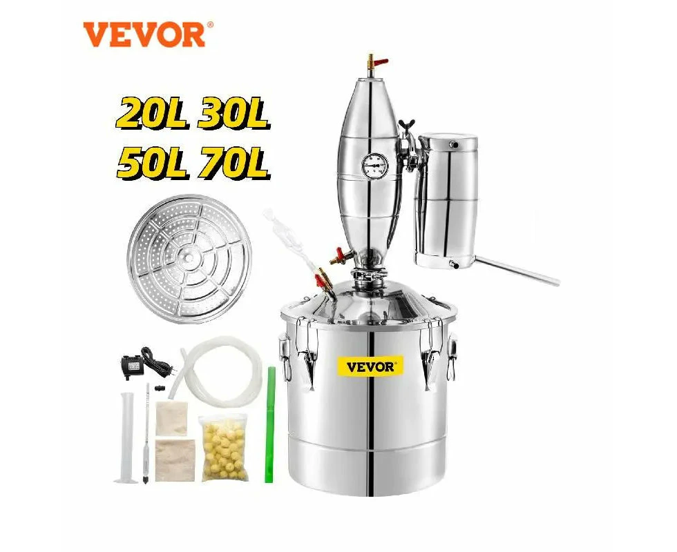 VEVOR 20L 30L 50L 70L Alcohol Distiller Machine Beer Brewing Equipment DIY Wine Moonshine Apparatus Dispenser Kit Home Appliance