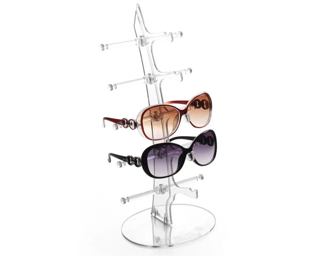 5Pairs Eyeglasses Sunglasses Storage r Rack Show Sunglasses Glasses Holder Plastic Counter-Transparent