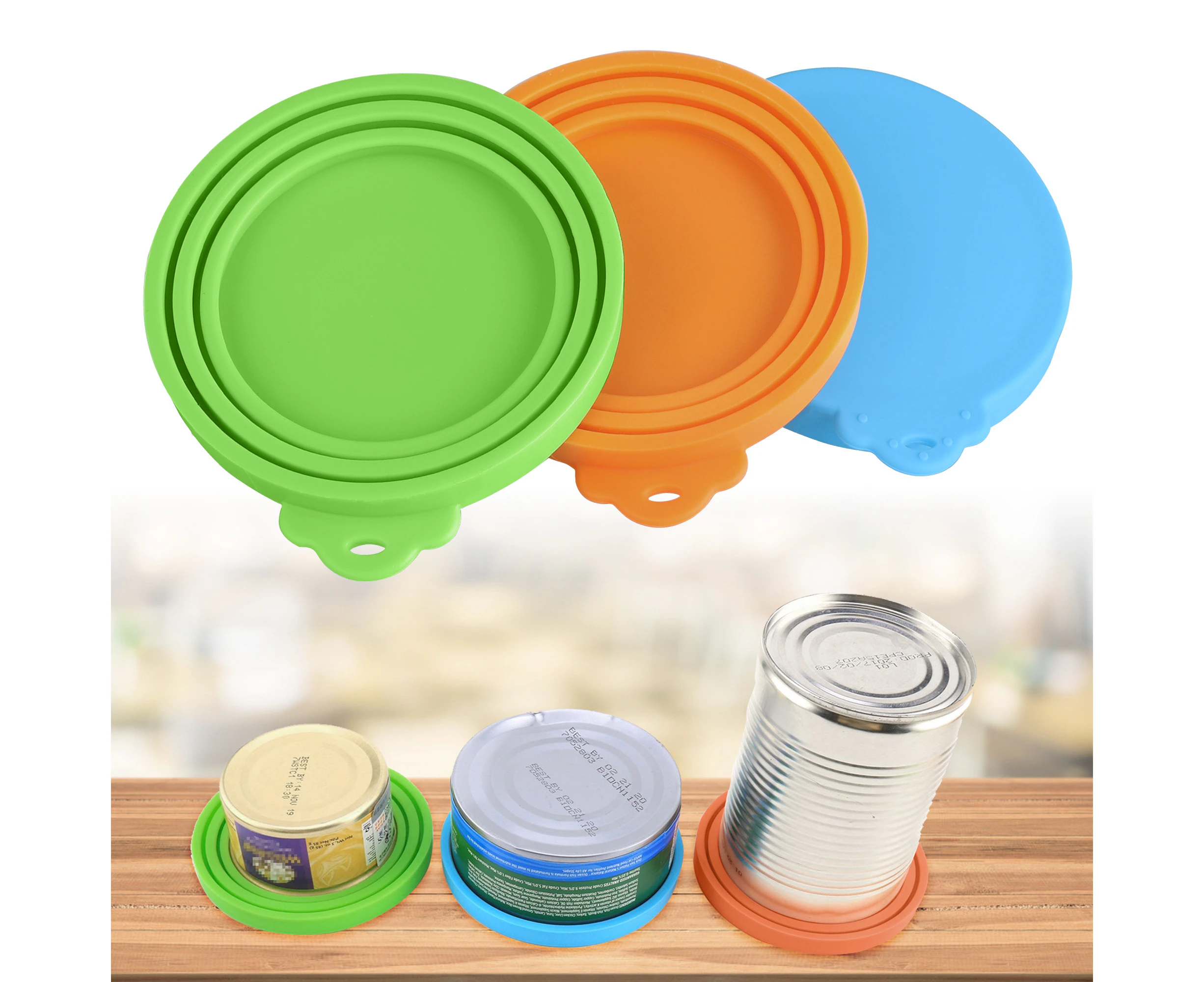 3pcs Pet Food Can Lids, TSV Universal FDA Safe BPA Free Silicone Cat Dog Food Can Lids Covers Fit Standard Size Canned