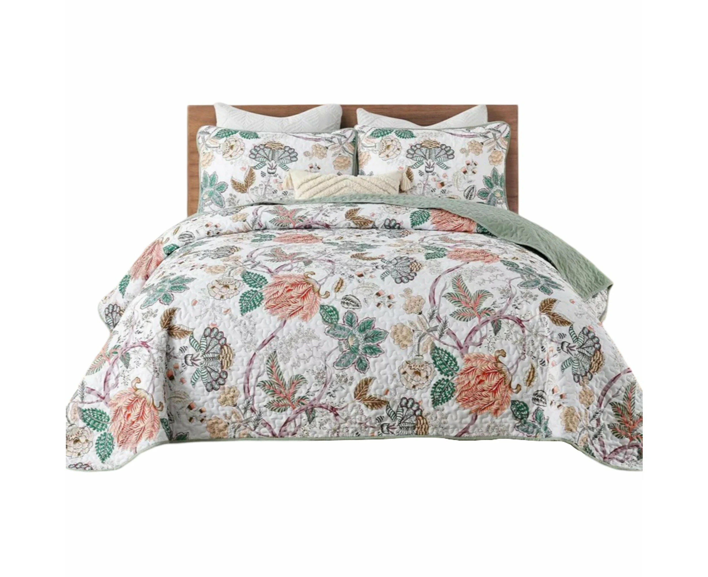 Pattern 16 Soft Bedspread Coverlet Set Quilted Patchwork Floral Bed