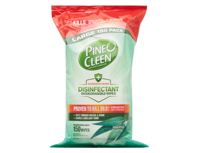 Pine O Cleen Biodegradable Disinfectant Wipes Eucalyptus 150pk