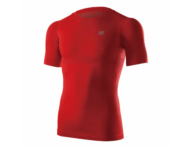 LP Support EmbioZ Men's Shoulder Support Compression Short Sleeve Top 233Z - Red