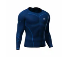 LP Support Men's Air Compression Long Sleeve Top ARM2401Z - Steel Blue/Blue