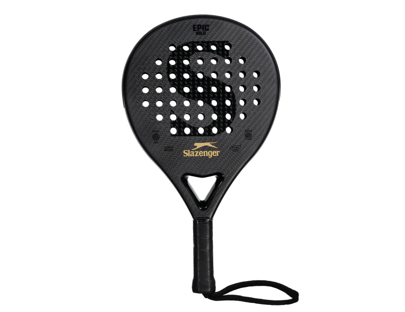 Slazenger Padel Panther Padel Racket Epic Gold Round 12K (Black)