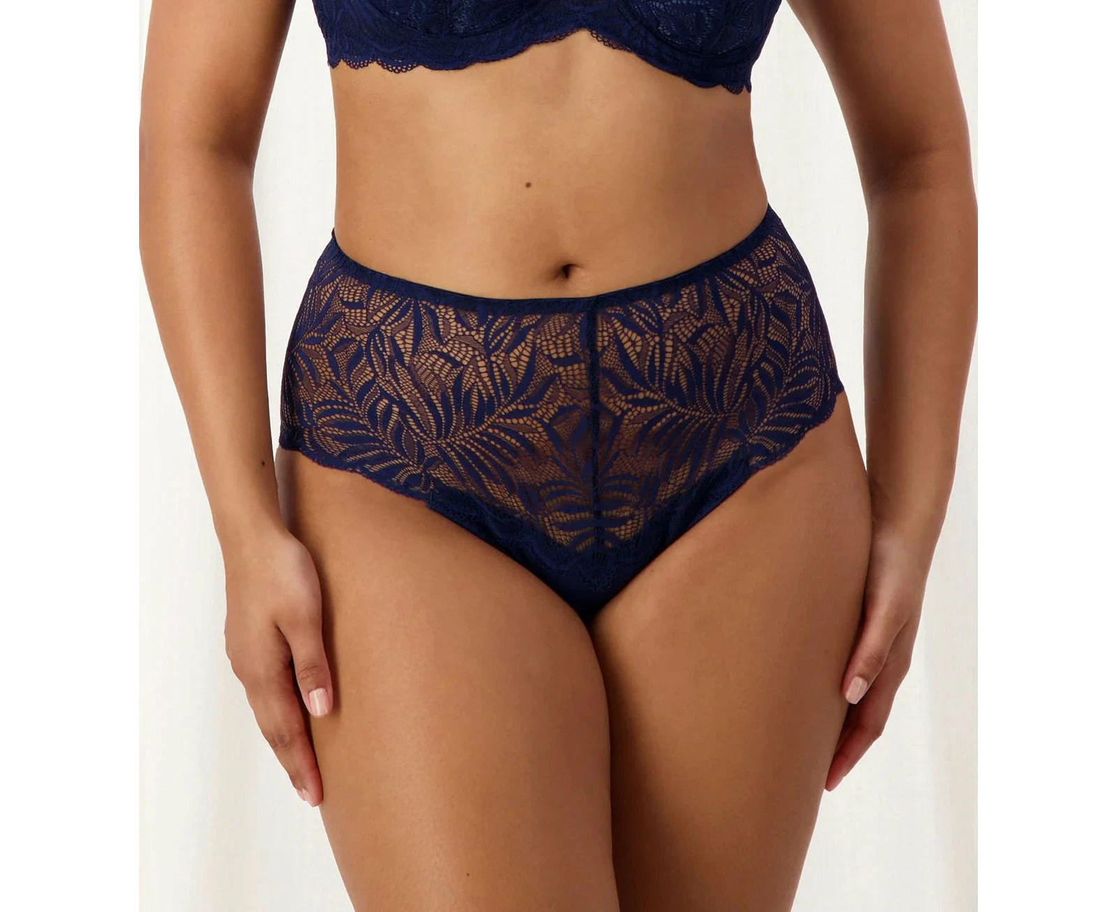 Triumph Essential Lace Maxi Womens Ladies Underwear Full Briefs Undies Panties Lingerie - Navy Blue