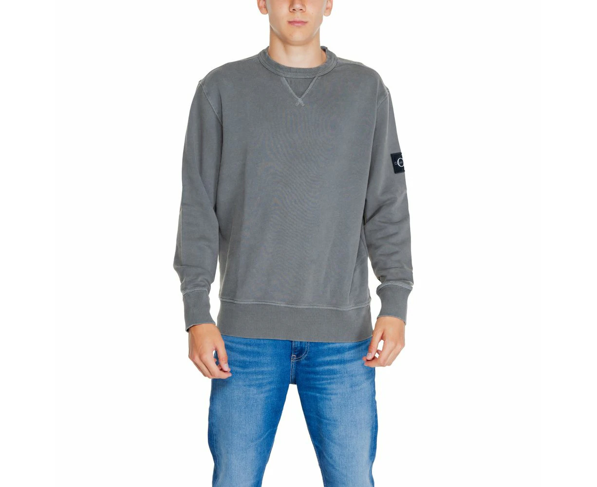 Calvin Klein Jeans Gray Cotton Rigenerato Sweater