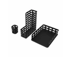 3 Piece Desk Set, Black - Anko