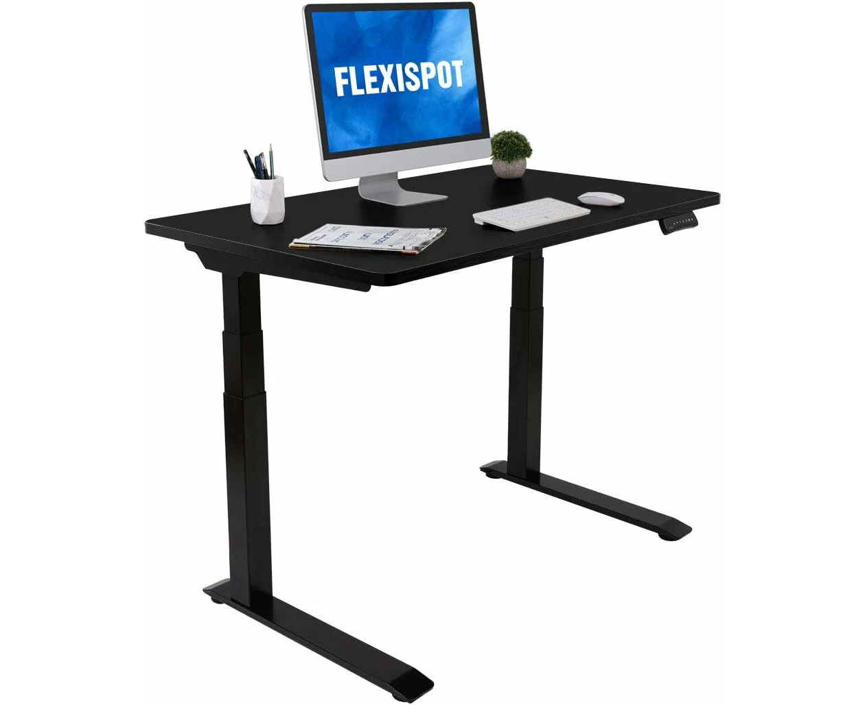 FLEXISPOT E7 161kg Capacity Electric Standing Desk With 140*70cm Black Chipboard Desktop