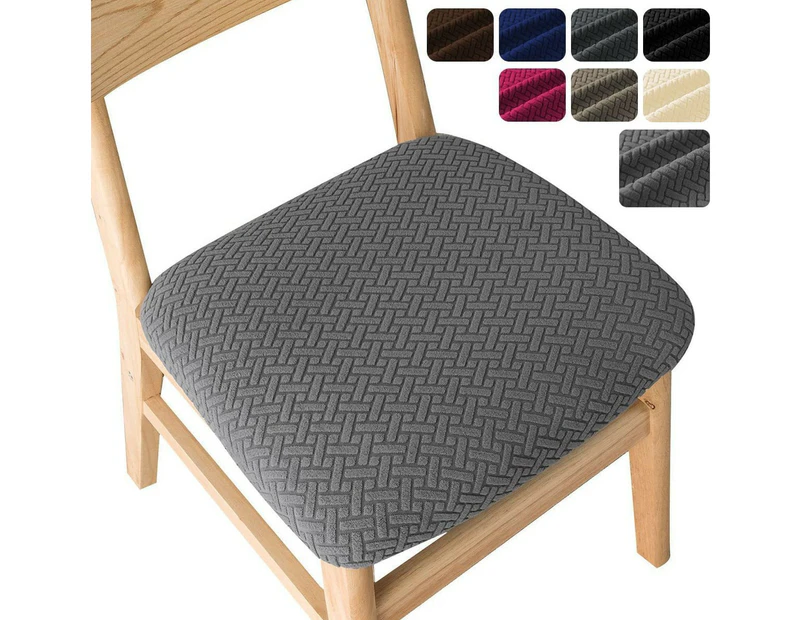 2Pcs Seat Covers For Dining Chairs Seat Covers Kitchen Chair Covers - Light Gray