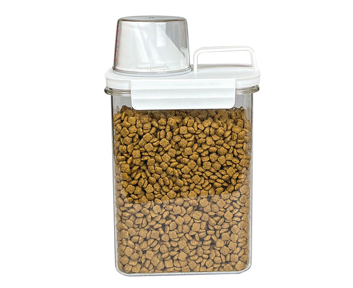 Pet Food Container, Cat Food Container with Seal Buckles  clear Plastic Airtight style2