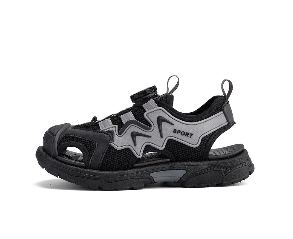 Children's shoes children's baotou sandals boys 2024 new rotating buckle summer medium and large children's soft bottom sports boys sandals