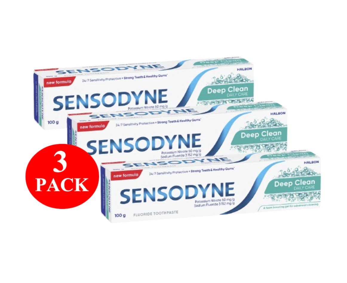 3 x Sensodyne Deep Clean Toothpaste 100g