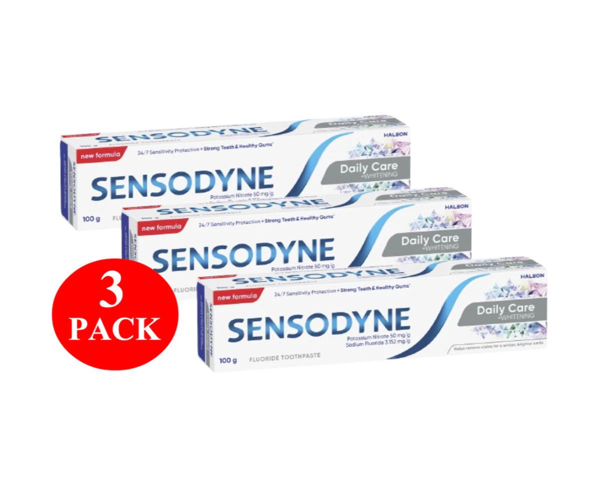 3 x Sensodyne Daily Care & Whitening Toothpaste For Sensitive Teeth 50g