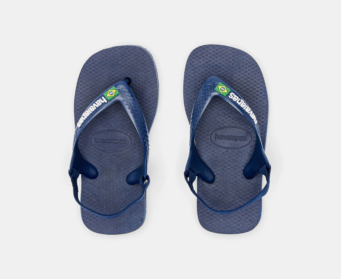 Havaianas Baby/Toddler Brazil Logo Thongs - Marine/Yellow