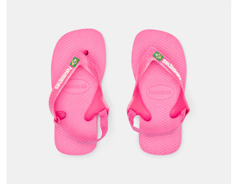 Havaianas Baby/Toddler Brazil Logo Sandals - Pink Flux/White