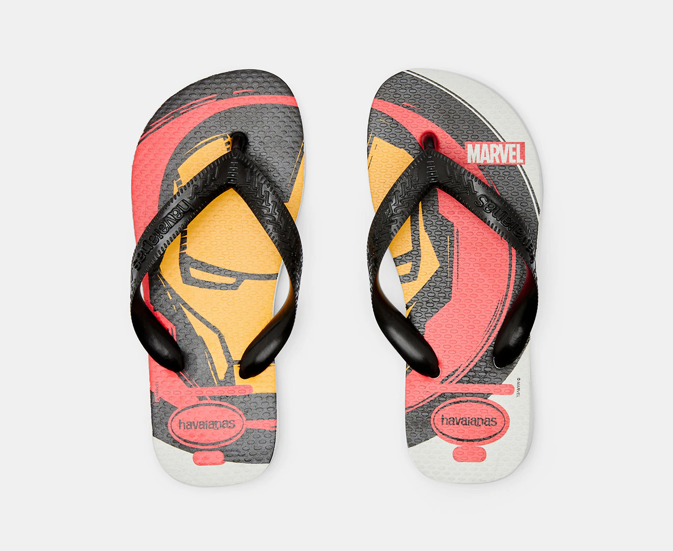 Havaianas Kids' Top Marvel Logo Mania Thongs - White/Multi