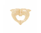 Bevilles Double Dolphin Heart Stud Earrings in 9ct Yellow Gold