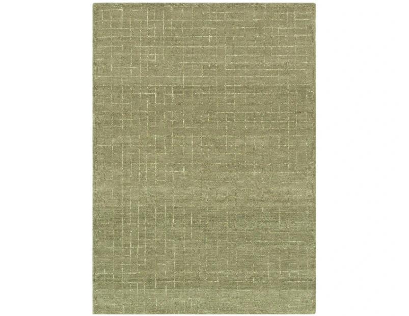 Cheapest Rugs Online Abasco Green Knitted Wool in Olive Rug