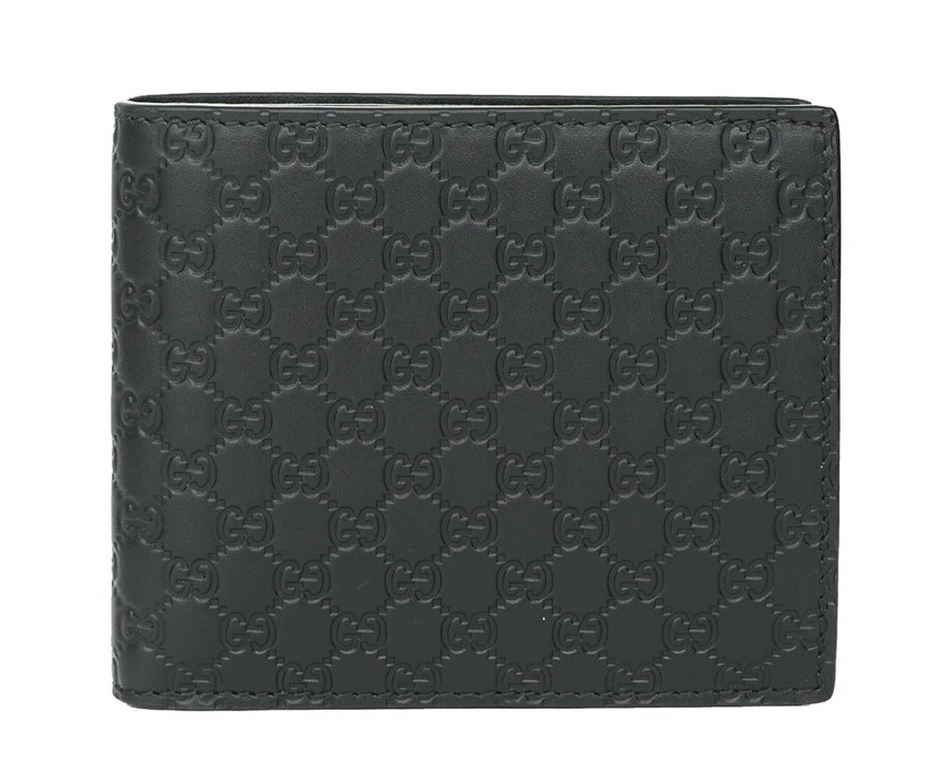 Gucci Microguccissim a GG Logo Leather Coin Wallet 544472 Black