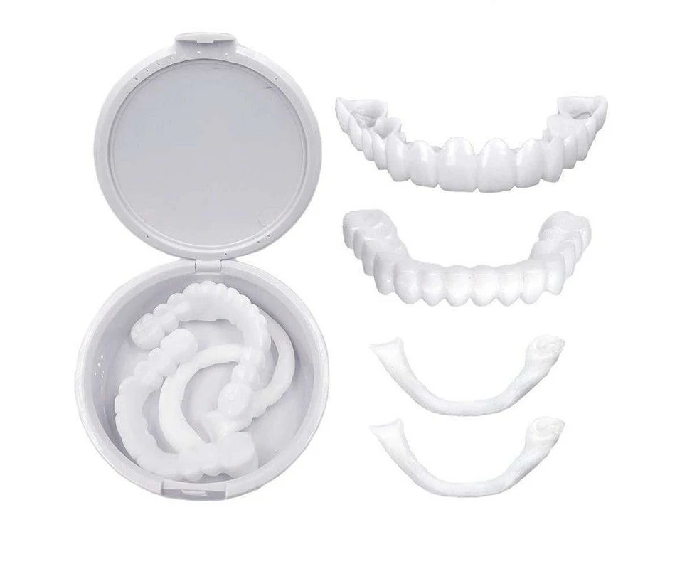 Snap On Bottom /Upper Lower False Teeth Dental Veneers Dentures Fake Tooth Smile