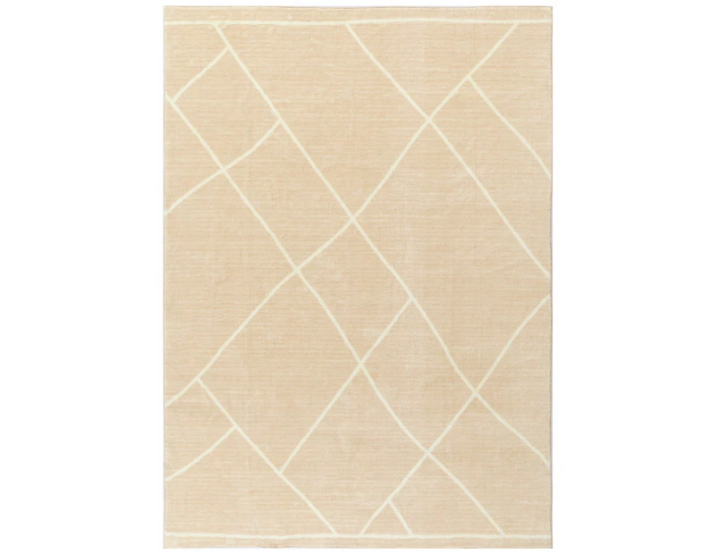 Cloud Modern Neutral Diamonds in Beige Rug - 290X200CM