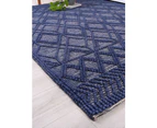 Kaiden Tribal Blue Wool Rug