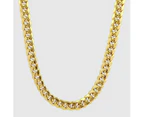 Men's 8mm Cuban Chain Necklace - 18k Gold Plated Jewelry, Hip Hop Style, Trendy Men's Accessories - 22"