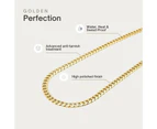 Men's 8mm Cuban Chain Necklace - 18k Gold Plated Jewelry, Hip Hop Style, Trendy Men's Accessories - 22"