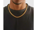 Men's 8mm Cuban Chain Necklace - 18k Gold Plated Jewelry, Hip Hop Style, Trendy Men's Accessories - 22"