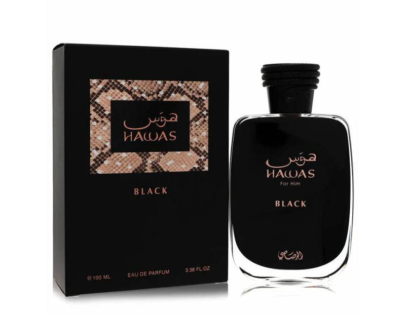 Hawas Black by Rasasi Eau De Parfum Spray 3.3 oz for Men