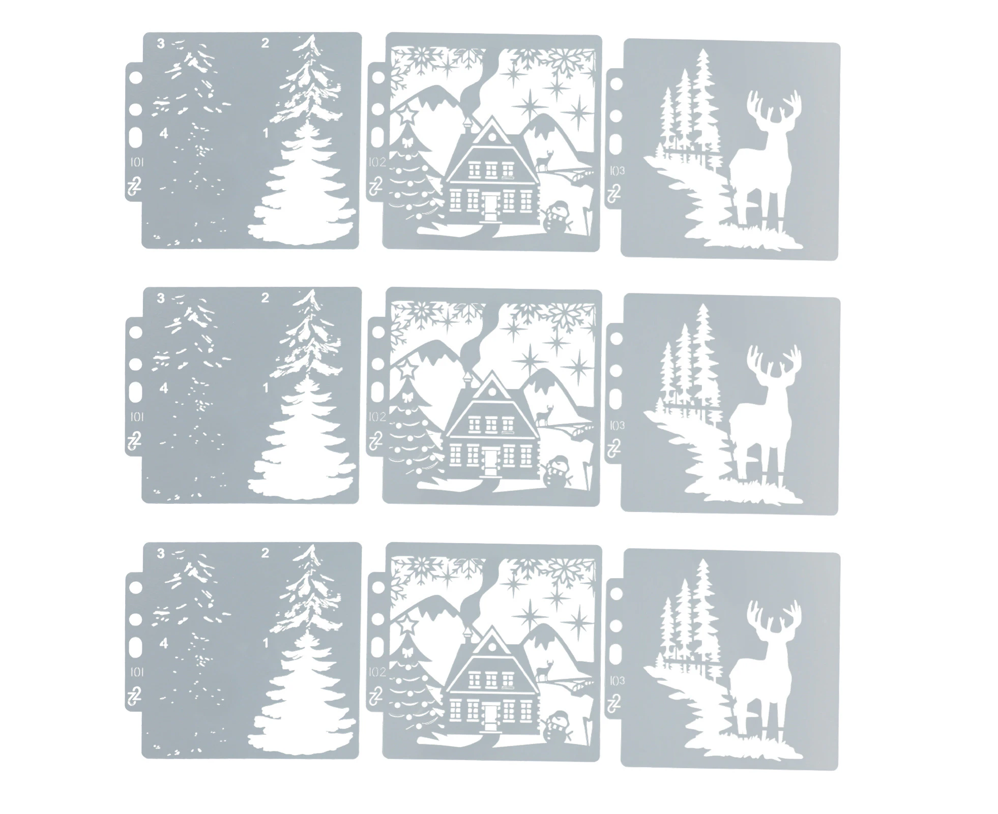 9pcs Christmas Stencils DIY Making Safe Cute Pattern Hollow Template for Scrapbooking Paper Crafts