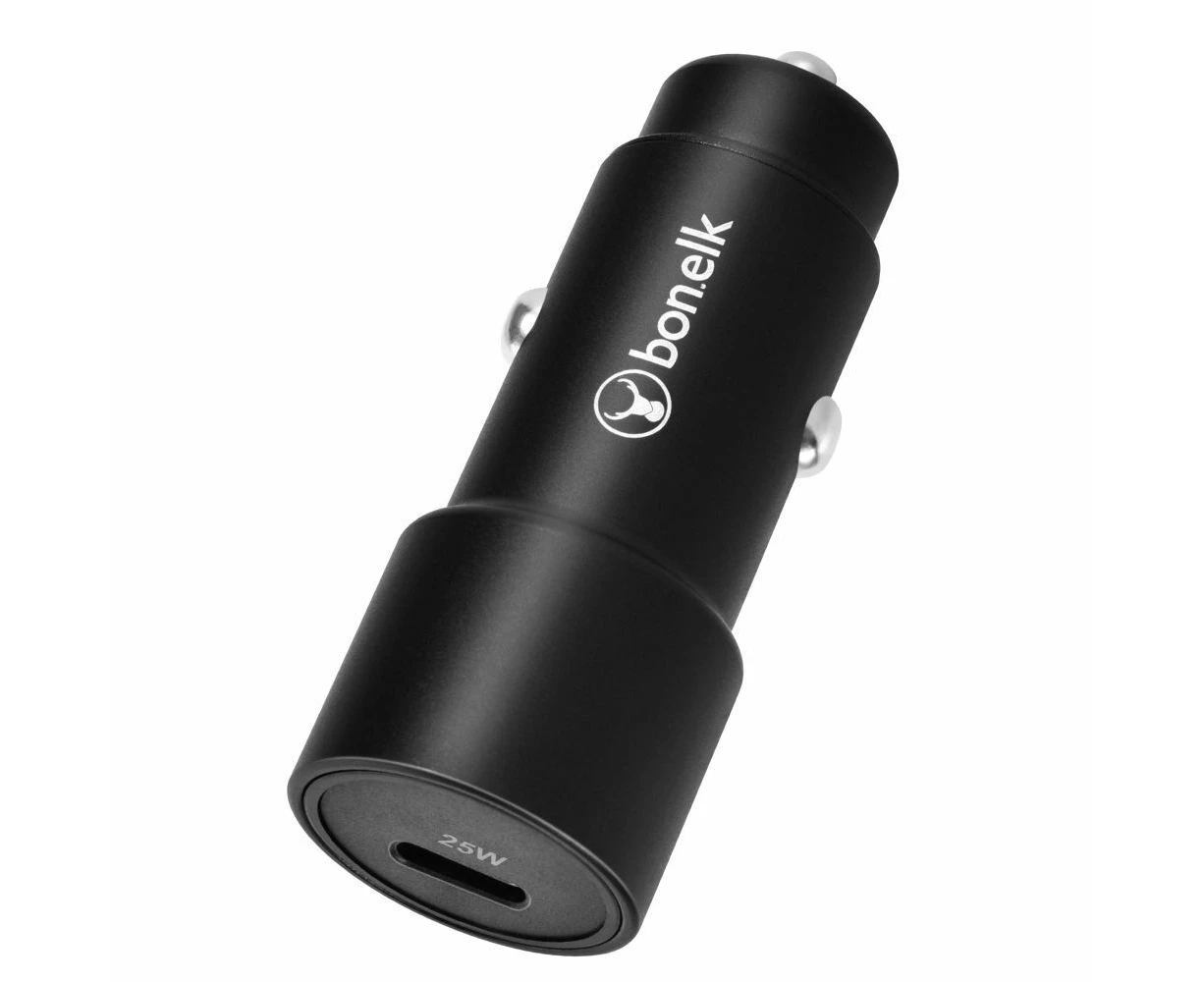 Bonelk Eco Series 25W PD USB-C Car Charger Adapter For iPhone/Samsung Black