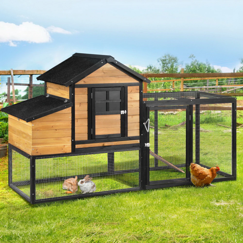 i.Pet Chicken Coop Rabbit Hutch Extra Large Wooden Run Cage Bunny House Outdoor