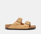 Birkenstock Women's Arizona Suede Narrow Fit Sandals - Desert Soil Latte Cream