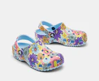 Crocs Girls' Retro Floral Classic Clogs - Blue Mountain