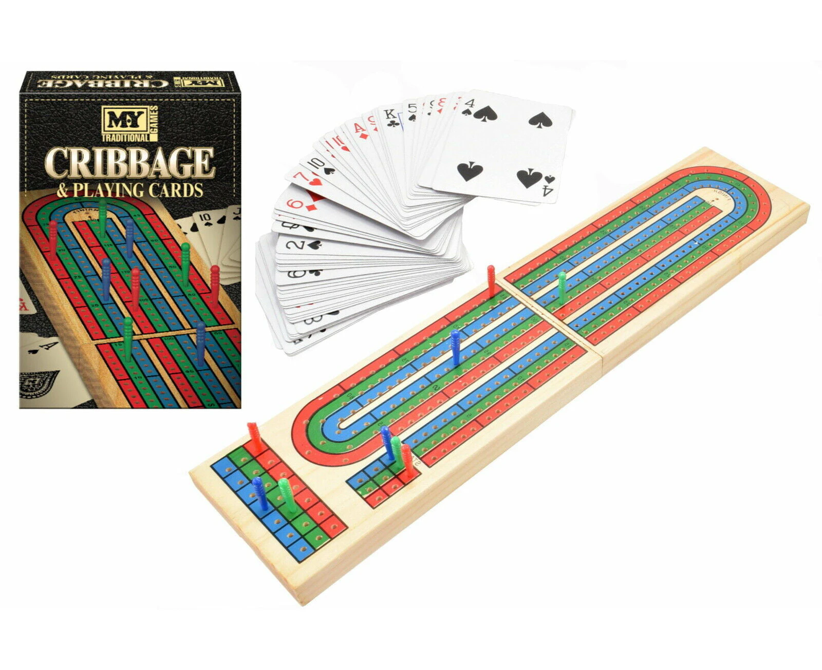 Cribbage Board And Playing Cards | Card Wooden Board Games