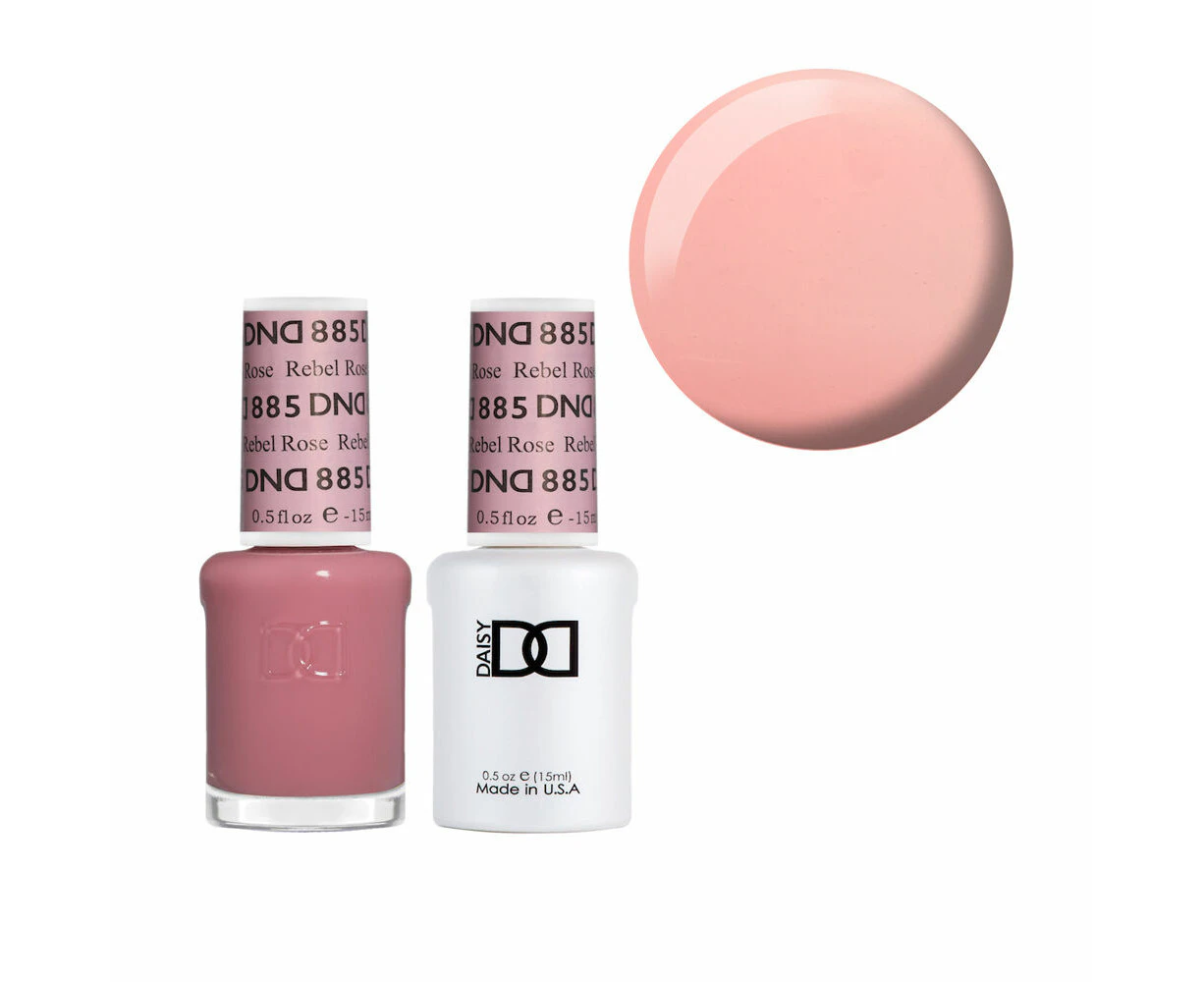 DND 885 Rebel Rose - DND Collection Nail Gel & Lacquer Polish Duo 15ml