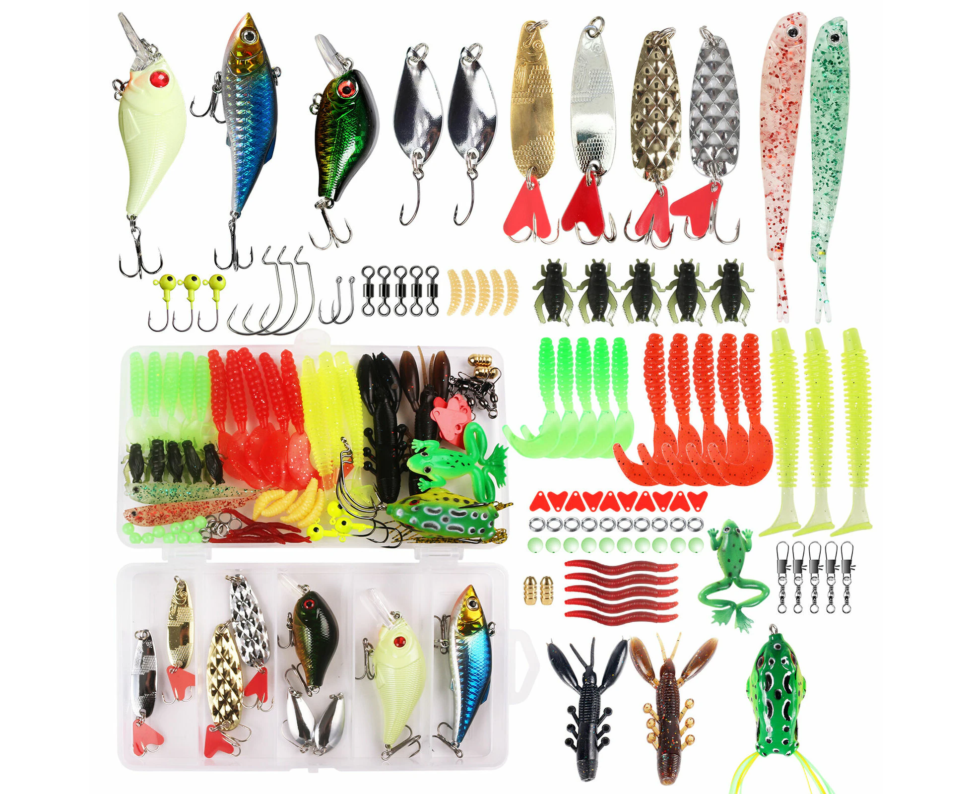 94pcs Fishing Kit for Bass Trout Salmon Fishing Accessories Tackle