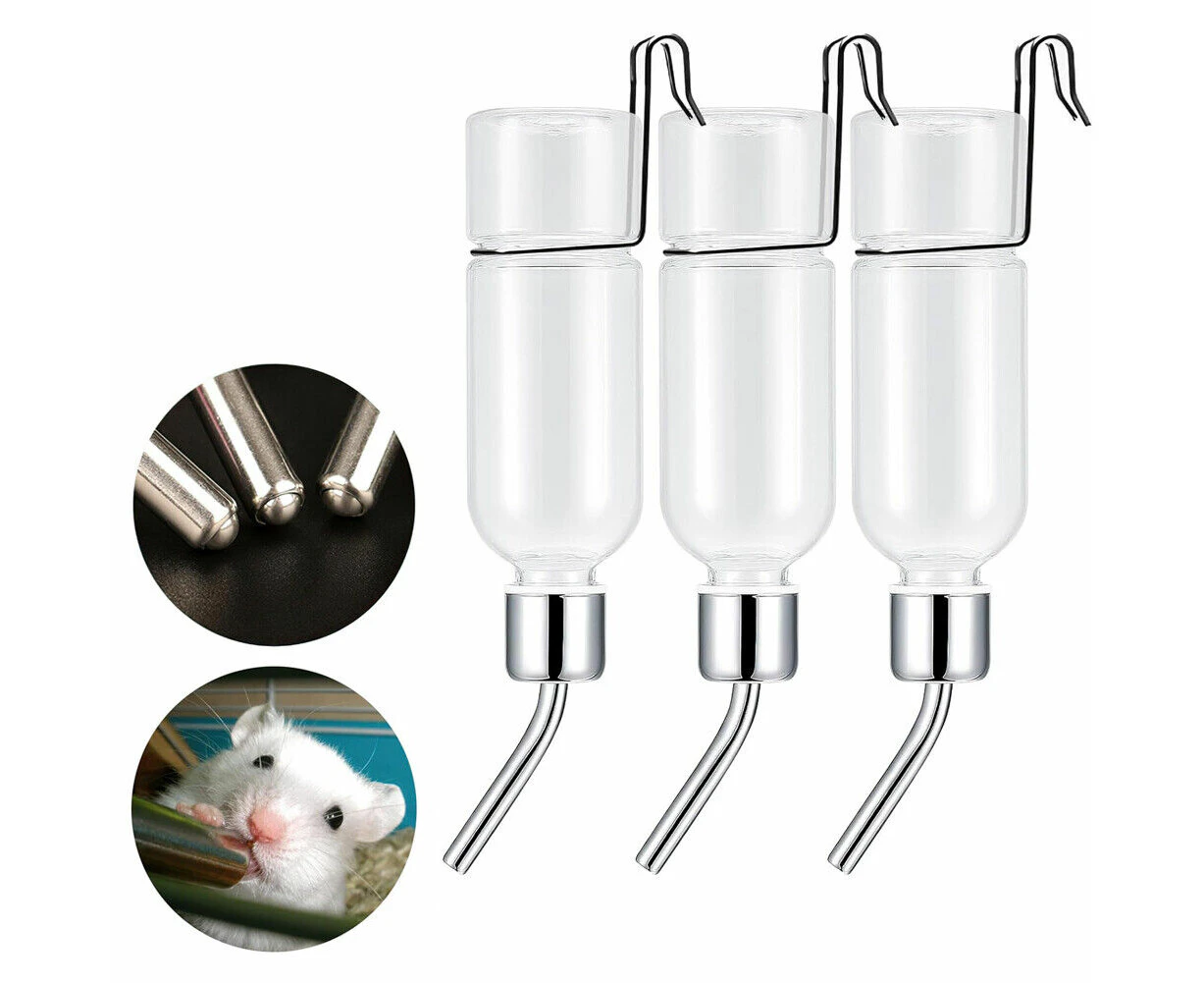 3PCS 350ml Pet Water Drinking Feeder Cage Hanging Bottle For Rabbit Hamster